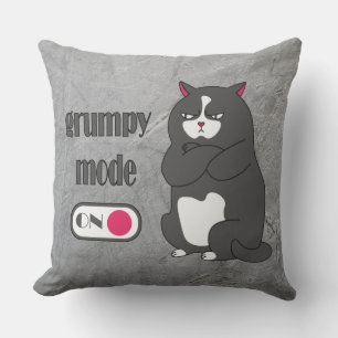Grumpiger Modus bei lustiger, dicker Katze Kissen
