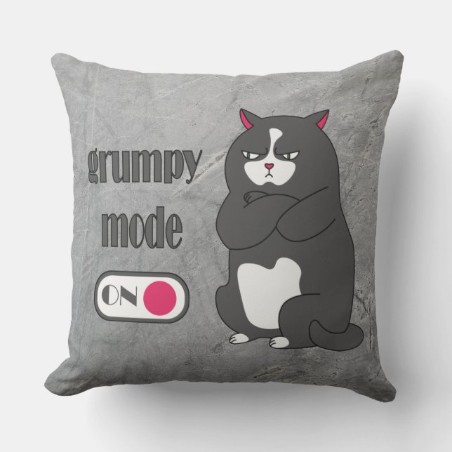 Grumpiger Modus bei lustiger, dicker Katze Kissen (Vorderseite)