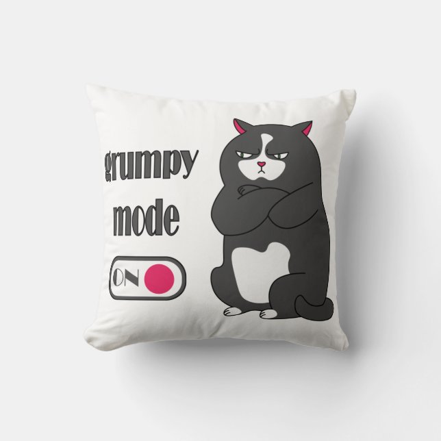 Grumpiger Modus bei lustiger, dicker Katze Kissen (Vorderseite)