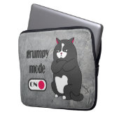 Grumpiger Modus bei lustiger, dicker Katze Laptopschutzhülle (Vorderseite Links)