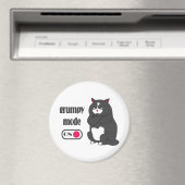 Grumpiger Modus bei lustiger, dicker Katze Magnet (In Situ (Geschirrspüler))