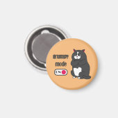 Grumpiger Modus bei lustiger, dicker Katze   Magnet (Vorderseite/Rückseite)