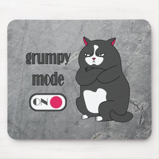 Grumpiger Modus bei lustiger, dicker Katze Mousepad (Vorne)
