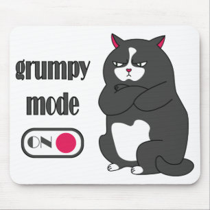 Grumpiger Modus bei lustiger, dicker Katze Mousepad