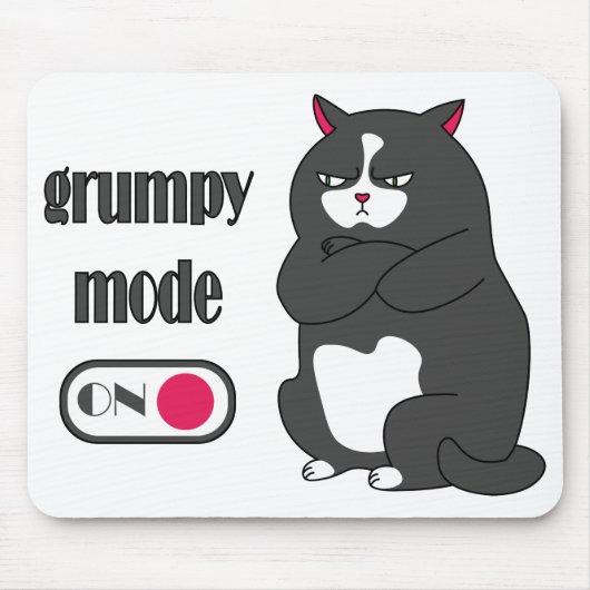 Grumpiger Modus bei lustiger, dicker Katze Mousepad (Vorne)