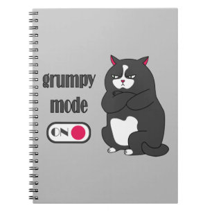 Grumpiger Modus bei lustiger, dicker Katze Notizblock