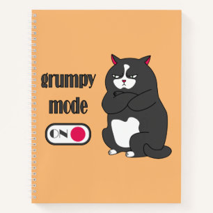 Grumpiger Modus bei lustiger, dicker Katze Notizblock