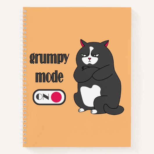 Grumpiger Modus bei lustiger, dicker Katze Notizblock (Vorderseite)