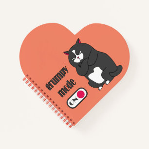 Grumpiger Modus bei lustiger, dicker Katze Notizblock