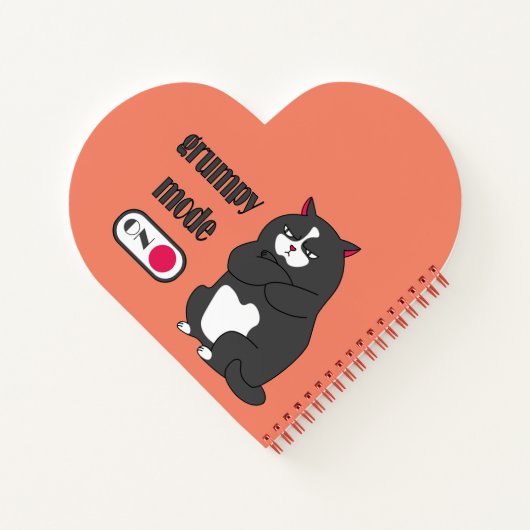 Grumpiger Modus bei lustiger, dicker Katze Notizblock (Rückseite)