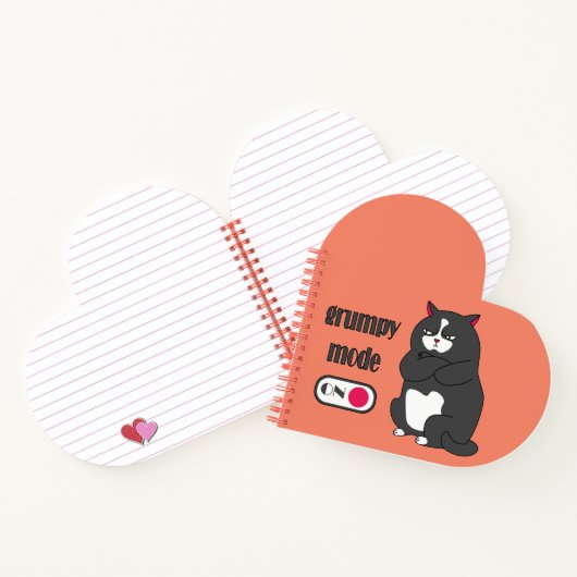 Grumpiger Modus bei lustiger, dicker Katze Notizblock (Innenseite)