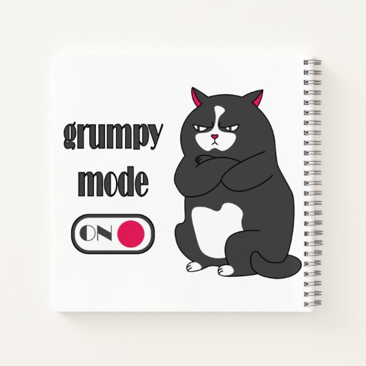 Grumpiger Modus bei lustiger, dicker Katze Notizblock (Rückseite)