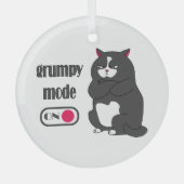Grumpiger Modus bei lustiger, dicker Katze Ornament Aus Glas (Vorderseite)