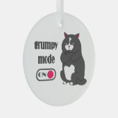 Grumpiger Modus bei lustiger, dicker Katze Ornament Aus Glas (Vorderseite Rechts)