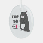 Grumpiger Modus bei lustiger, dicker Katze Ornament Aus Glas (Vorderseite links)