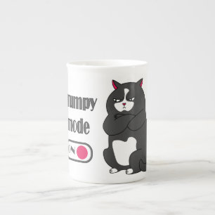 Grumpiger Modus bei lustiger, dicker Katze Porzellantasse