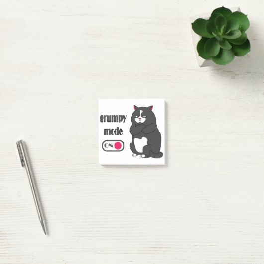 Grumpiger Modus bei lustiger, dicker Katze Post-it Klebezettel (Büro)