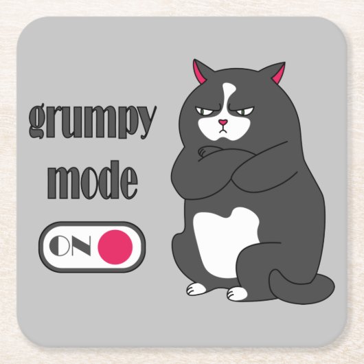 Grumpiger Modus bei lustiger, dicker Katze Rechteckiger Pappuntersetzer (Vorderseite)