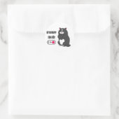Grumpiger Modus bei lustiger, dicker Katze Runder Aufkleber (Tasche)