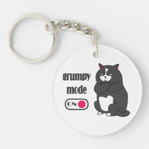 Grumpiger Modus bei lustiger, dicker Katze Schlüsselanhänger