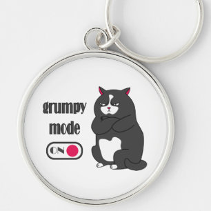 Grumpiger Modus bei lustiger, dicker Katze Schlüsselanhänger