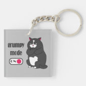 Grumpiger Modus bei lustiger, dicker Katze Schlüsselanhänger (Rückseite)