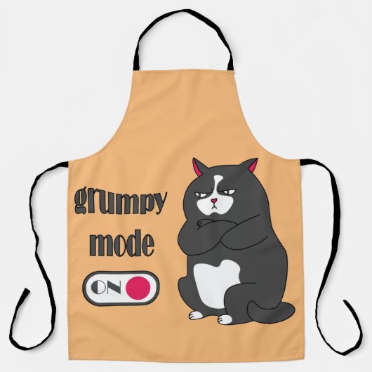 Grumpiger Modus bei lustiger, dicker Katze Schürze (Vorderseite)