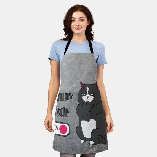 Grumpiger Modus bei lustiger, dicker Katze Schürze (Getragen)