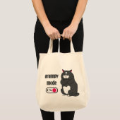 Grumpiger Modus bei lustiger, dicker Katze Tragetasche (Vorderseite (Produkt))