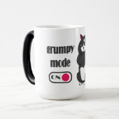 Grumpiger Modus bei lustiger, dicker Katze Verwandlungstasse (Vorderseite Links)