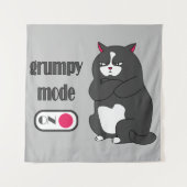 Grumpiger Modus bei lustiger, dicker Katze Wandteppich (Vorderseite)