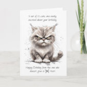 Grumpiger Spaß Katze 9 von 10 Katzen in einer Skiz Karte (Vorderseite)