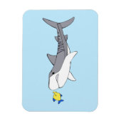 Grumpiger Tigerhai und niedlicher gelber Fisch Magnet (Vertikal)
