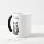 Grumpische Katze mit Tasse Kaffee (Vorderseite Links)