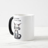 Grumpische Katze mit Tasse Kaffee (Vorderseite Links)