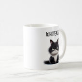 Grumpische Katze mit Tasse Kaffee (VorderseiteRechts)