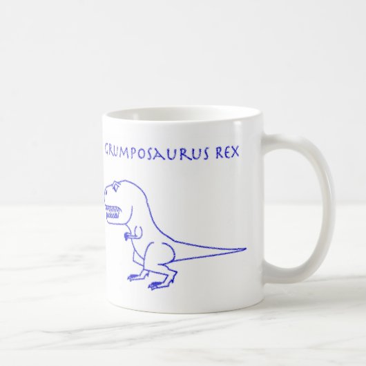 Grumposaurus Rex blaue Zeichenstift-Tasse Kaffeetasse (Rechts)