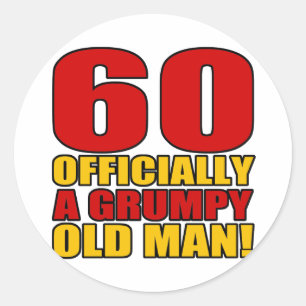 Grumpy 60. Geburtstags-Spaß Runder Aufkleber