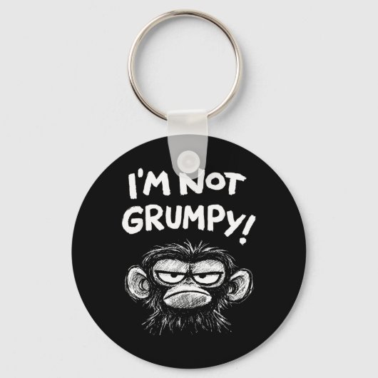 Grumpy Affe Ich bin nicht mürrisch Lustig Retro Vi Schlüsselanhänger (Vorderseite)