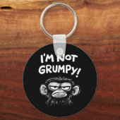 Grumpy Affe Ich bin nicht mürrisch Lustig Retro Vi Schlüsselanhänger (Vorderseite)