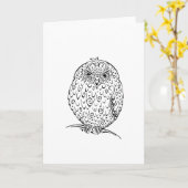 Grumpy African Barred Owlet Design Karte (Gelbe Blume)