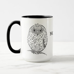 Grumpy African Barred Owlet Design Tasse