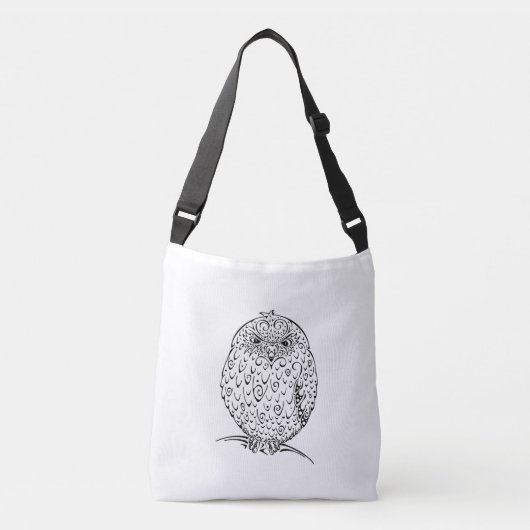 Grumpy African Barred Owlet Design Tragetaschen Mit Langen Trägern (Vorderseite)