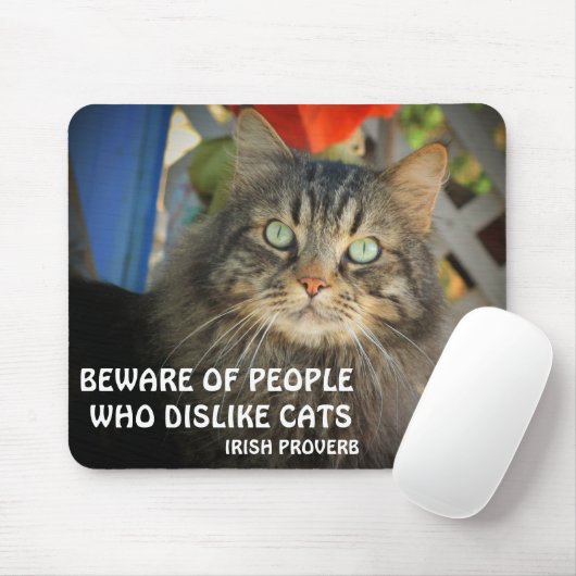 Grumpy Angel Cat und irisches Sprichwort Meme Mousepad (Mit Mouse)