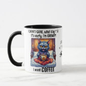 Grumpy Angry Cat Drink Coffee Quote Tasse (Links)
