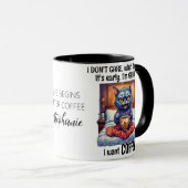 Grumpy Angry Cat Drink Coffee Quote Tasse (VorderseiteRechts)