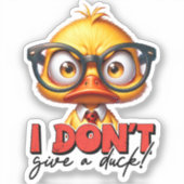 Grumpy Angry Duck Wear Glasses Funny Sprichwort Aufkleber (Vorderseite)