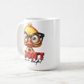 Grumpy Angry Duck Wear Glasses Funny Sprichwort Kaffeetasse (Vorderseite Links)