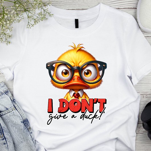 Grumpy Angry Duck Wear Glasses Funny Sprichwort T-Shirt