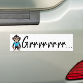 Grumpy Ape Decal, Funny Angry 'Grrr' Expression Autoaufkleber (Auf Auto)
